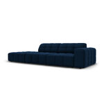 Velvet sofa &#39;chicago&#39; deep blue, velvet, left