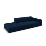 Velvet sofa &#39;chicago&#39; deep blue, velvet, left