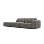 Velvet sofa &#39;chicago&#39; light grey, velvet, left