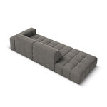 Velvet sofa &#39;chicago&#39; light grey, velvet, left