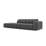 Velvet sofa &#39;chicago&#39; grey, velvet, left