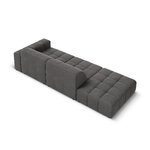 Velvet sofa &#39;chicago&#39; grey, velvet, left