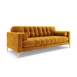 Диван (бали) космополитический дизайн жёлтый, бархат, золотой металл