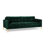 Sofa (bali) cosmopolitan design bottle green, velvet, gold metal