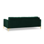 Sofa (bali) cosmopolitan design bottle green, velvet, gold metal