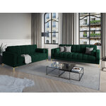 Sofa (bali) cosmopolitan design bottle green, velvet, gold metal