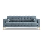 Light blue velvet sofa with bali (cosmopolitan design) beauty flaw