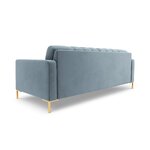 Light blue velvet sofa with bali (cosmopolitan design) beauty flaw