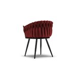 Samta dizaina krēsls Shirley (kosmopolītisks dizains) tumši sarkans, samts, melns metāls