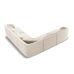 Velvet corner sofa &#39;tulum&#39; light beige, velvet