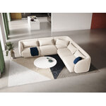 Velvet corner sofa &#39;tulum&#39; light beige, velvet