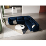 Velvet corner sofa &#39;tulum&#39; deep blue, velvet