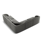 Velvet corner sofa &#39;tulum&#39; light grey, velvet