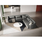 Velvet corner sofa &#39;tulum&#39; light grey, velvet