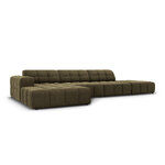 Velvet corner sofa &#39;chicago&#39; green, velvet, left