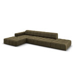 Velvet corner sofa &#39;chicago&#39; green, velvet, left