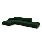 Aksominė kampinė sofa &#39;chicago&#39; buteliukas žalia, aksominė, kairė