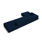 Velvet corner sofa &#39;chicago&#39; deep blue, velvet, left