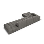 Velvet corner sofa &#39;chicago&#39; light grey, velvet, left