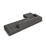 Aksominė kampinė sofa &#39;chicago&#39; pilka, aksominė, kairė