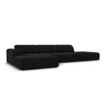 Velvet corner sofa &#39;chicago&#39; black, velvet, left