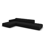 Velvet corner sofa &#39;chicago&#39; black, velvet, left