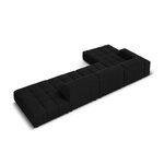 Velvet corner sofa &#39;chicago&#39; black, velvet, left