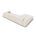 Velvet corner sofa &#39;chicago&#39; light beige, velvet, left