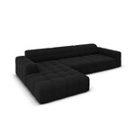 Velvet corner sofa &#39;chicago&#39; black, velvet, left