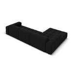 Velvet corner sofa &#39;chicago&#39; black, velvet, left