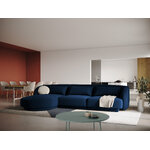 Velvet corner sofa &#39;tulum&#39; deep blue, velvet, left