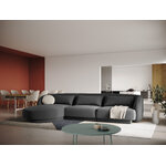 Velvet corner sofa &#39;tulum&#39; grey, velvet, left