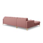 Kulmasohva (bali) kosmopoliittinen design pinkki, strukturoitu kangas, kultametalli, vasen