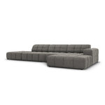 Velvet corner sofa &#39;chicago&#39; light grey, velvet, better