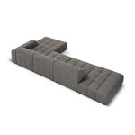 Velvet corner sofa &#39;chicago&#39; light grey, velvet, better