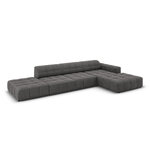 Aksominė kampinė sofa &#39;chicago&#39; pilka, aksominė, geriau