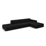 Aksominė kampinė sofa &#39;chicago&#39; juoda, aksominė, geriau