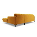 Dark green corner sofa (bali) cosmopolitan design black metal, velvet, right, yellow