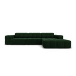 Aksominė kampinė sofa &#39;chicago&#39; buteliukas žalia, aksominė, geriau