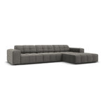 Velvet corner sofa &#39;chicago&#39; light grey, velvet, better