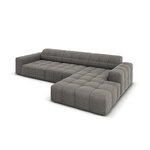 Velvet corner sofa &#39;chicago&#39; light grey, velvet, better