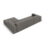 Velvet corner sofa &#39;chicago&#39; light grey, velvet, better