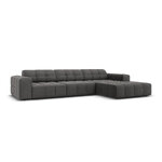 Aksominė kampinė sofa &#39;chicago&#39; pilka, aksominė, geriau