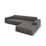 Aksominė kampinė sofa &#39;chicago&#39; pilka, aksominė, geriau