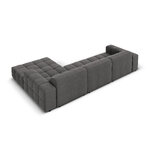 Aksominė kampinė sofa &#39;chicago&#39; pilka, aksominė, geriau