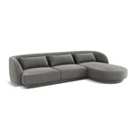 Velvet corner sofa &#39;tulum&#39; light grey, velvet, better