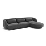 Aksominė kampinė sofa &#39;tulumas&#39; pilka, aksominė, geriau