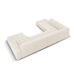 Velvet corner sofa &#39;chicago&#39; light beige, velvet, left