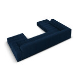 Velvet corner sofa &#39;chicago&#39; deep blue, velvet, left