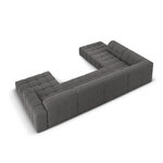 Aksominė kampinė sofa &#39;chicago&#39; pilka, aksominė, kairė